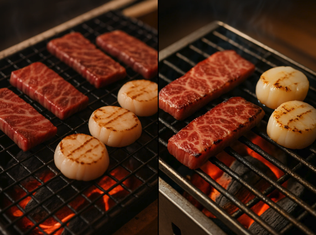 備長炭BBQ燒烤套裝（4-6人）- 炭爐燒和牛帶子