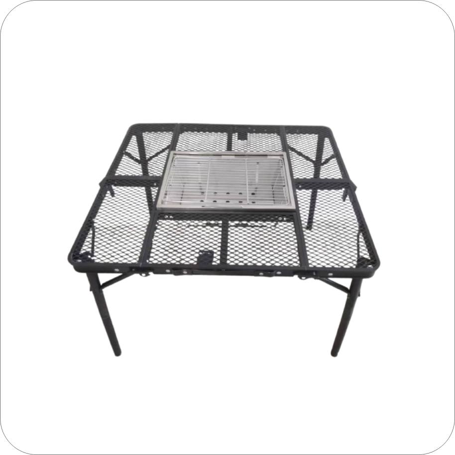 摺疊燒烤爐桌（不鏽鋼烤爐＋蓋爐板）｜便攜野炊桌｜70×60×56cm 戶外圍爐桌 - 產品展示9