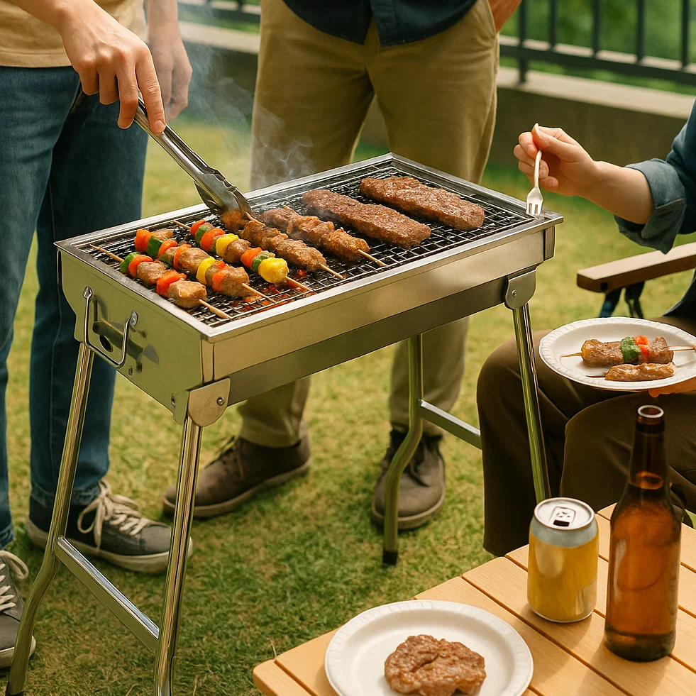 【包送貨】$288 不銹鋼戶外燒烤爐(可摺疊) - 户外BBQ