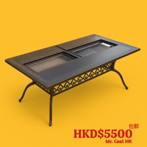 戶外162×90cm鑄鋁燒烤長方枱｜電碳雙烤｜陽臺庭院BBQ桌｜耐候防鏽設計