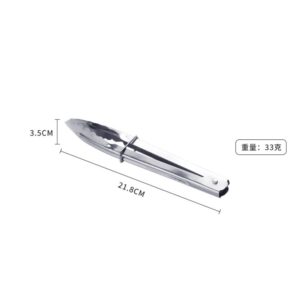 21.8cm 不鏽鋼燒烤食物夾｜迷你加厚型・自動回彈設計・燒烤神器