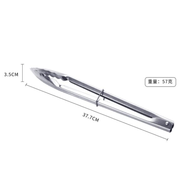 37.7cm 加長款不鏽鋼燒烤食物夾｜自動回彈設計・防鏽加厚・燒肉必備工具