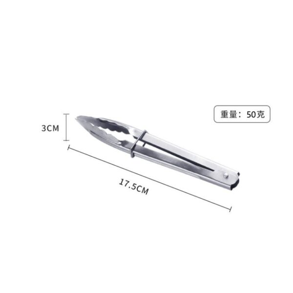 17.5cm 加厚不鏽鋼燒烤食物夾｜自動回彈・防鏽・露營燒肉必備